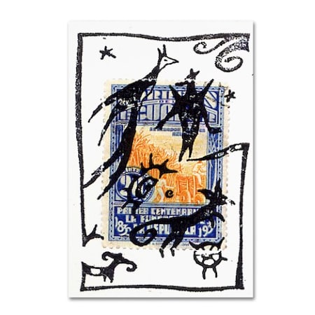 Trademark Fine Art Nick Bantock 'Pelicos Stamp' Canvas Art, 12x19 ALI2213-C1219GG